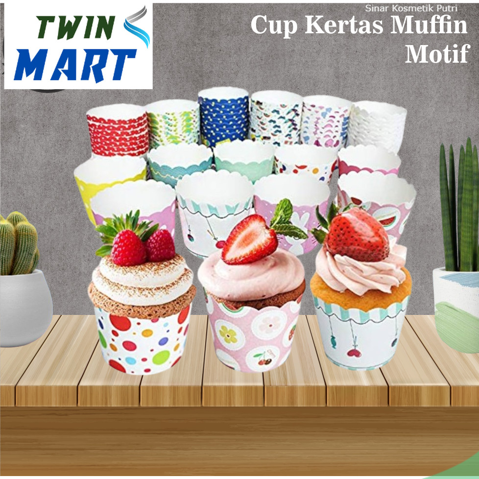 

Paper Cup Muffin / Kertas CupCake / Motif Random / Ukuran M dan S