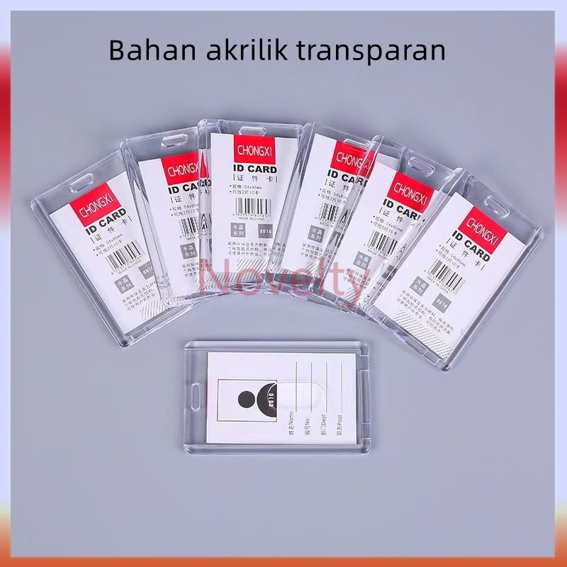 

Novelty Tempat kartu ID akrilik transparan / tempat kartu ID kerja/casing id card bening