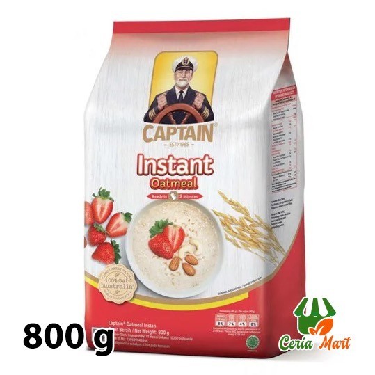 

Captain Oats Instant Oatmeal 800 gr Oat Australia Pouch Merah