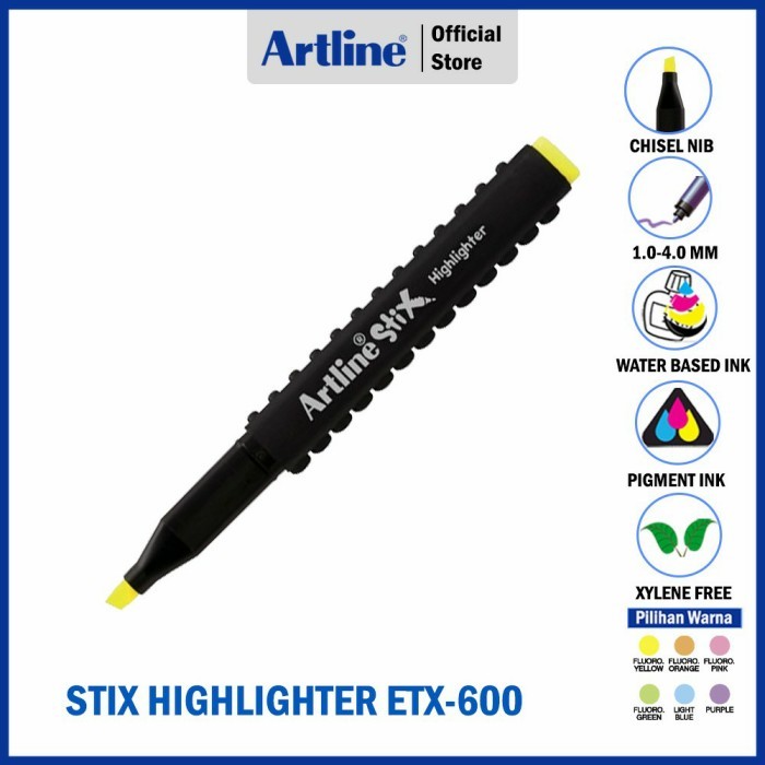 

Highlighter Artline Stix ETX-600 Original - Kuning