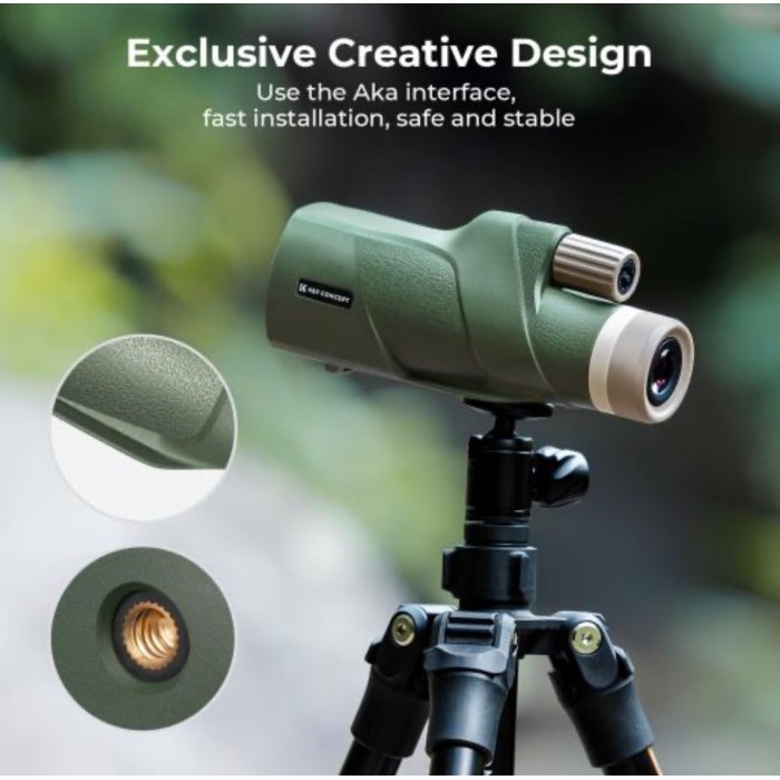 K&F Concept KNF 12x50 BAK4 HD Monocular IP68 Waterproof High Power Easy Focus with AKA Dovetail Wate