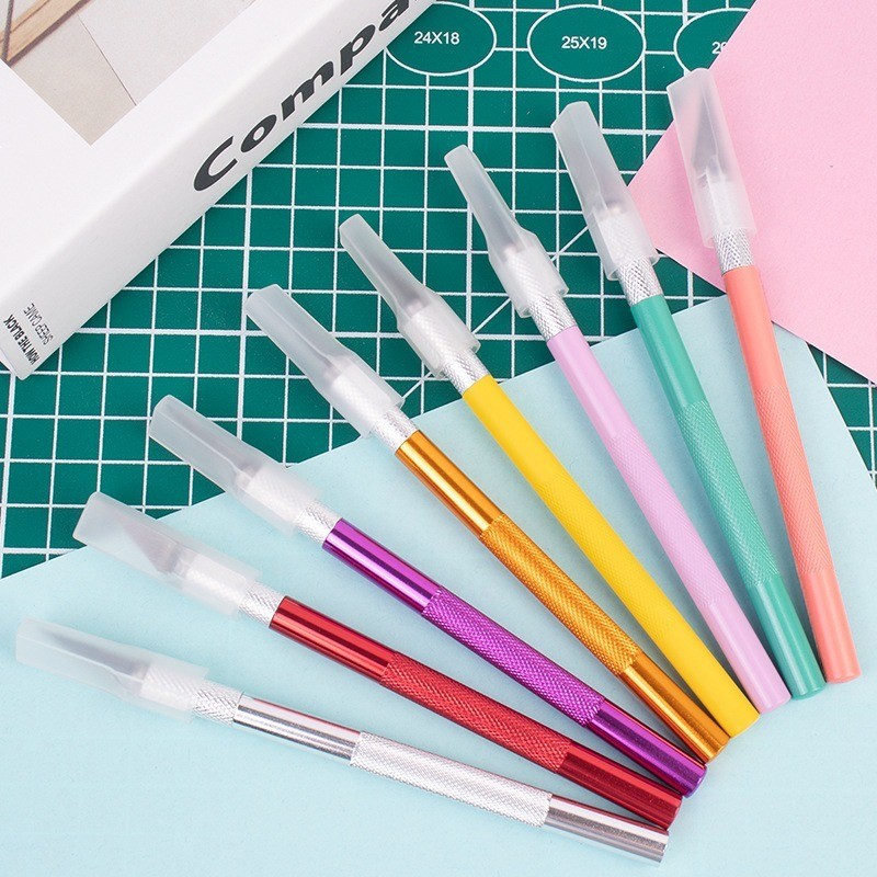 

[Artopia] Pen Cutter Art Knife Pisau Cutting Sticker Stiker Bujo Journaling Kerajinan Tangan Cutting Warna Warni