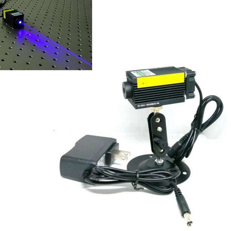 High Power Focusable 450nm 1W/1.6W/2.5W/4W Blue Laser Engraving Module With 12V Adapter & Locator Ho