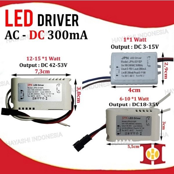 LED Driver Adaptor Trafo Lampu Panel Downlight 3-5W 6-10W 12-15W Watt