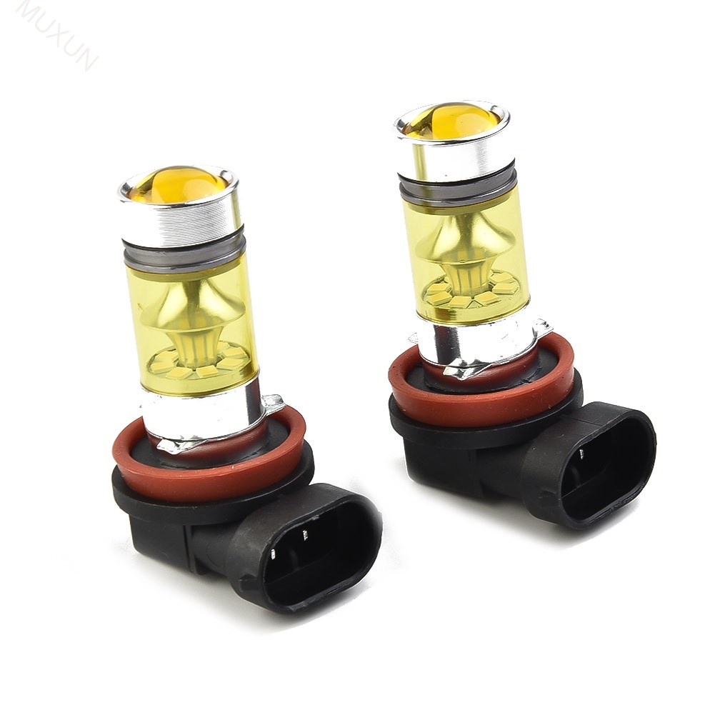 2pcs mobil led Lampu Kabut Led H11 H8 4300K 100W 1500LM Super Terang Warna Kuning PUITH Lampu LED FO