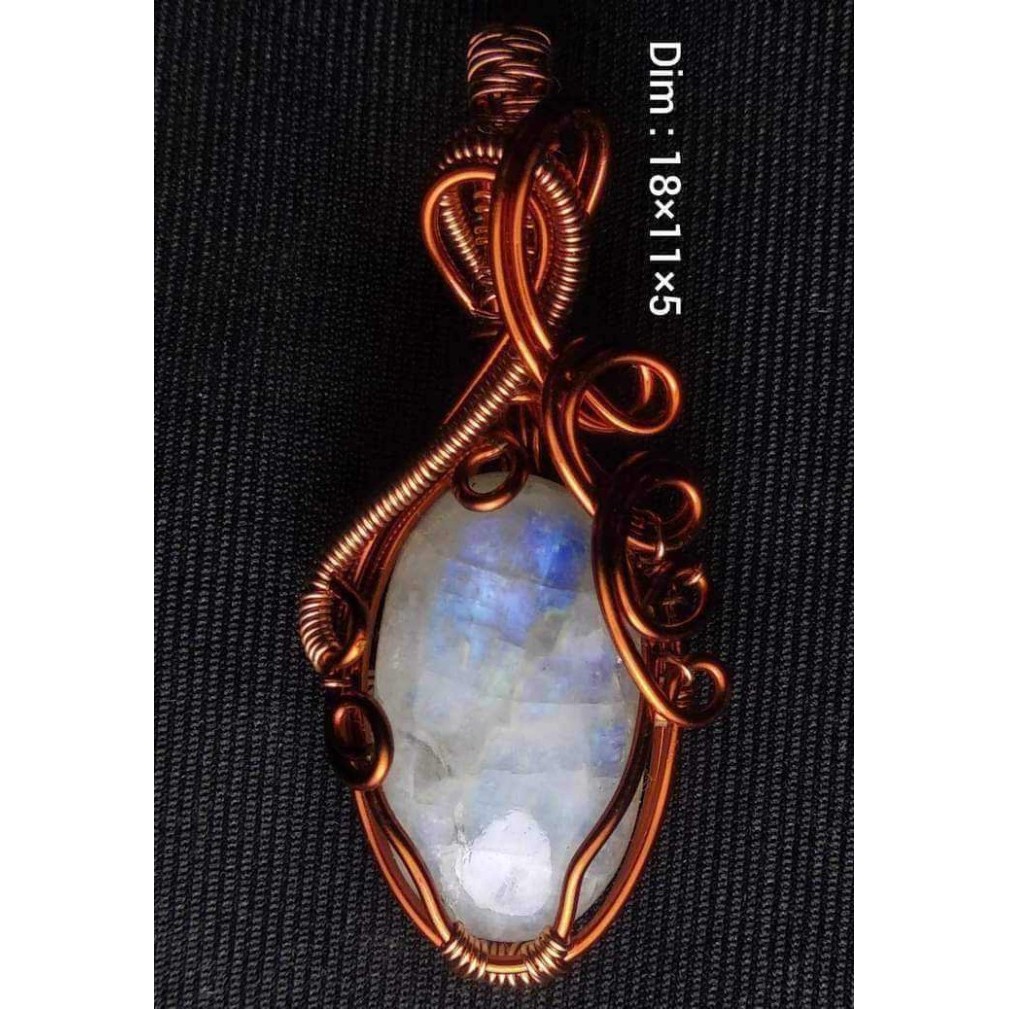 Liontin Batu Akik Natural Biduri Bulan Kilau Ungu Biru Laut Unik Antik