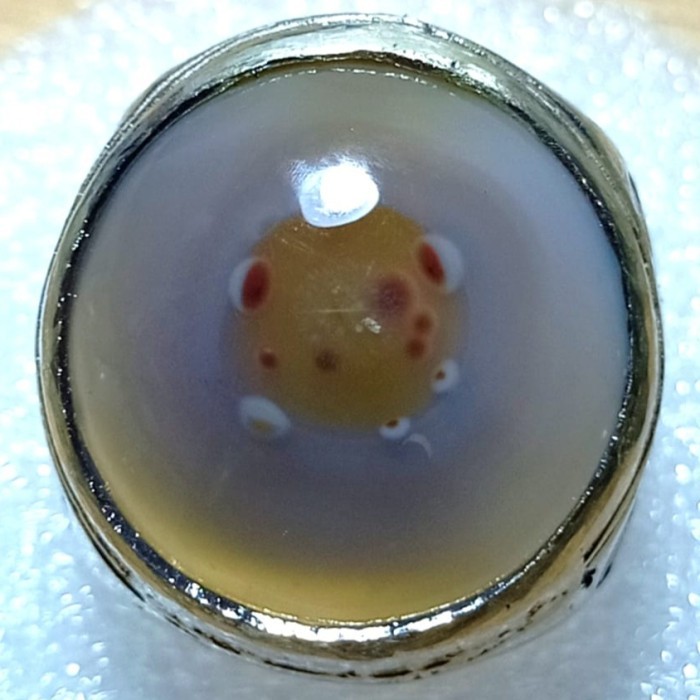 Cincin Batu Akik Natural Motif Gambar UFO Planet Star Wars Unik Antik