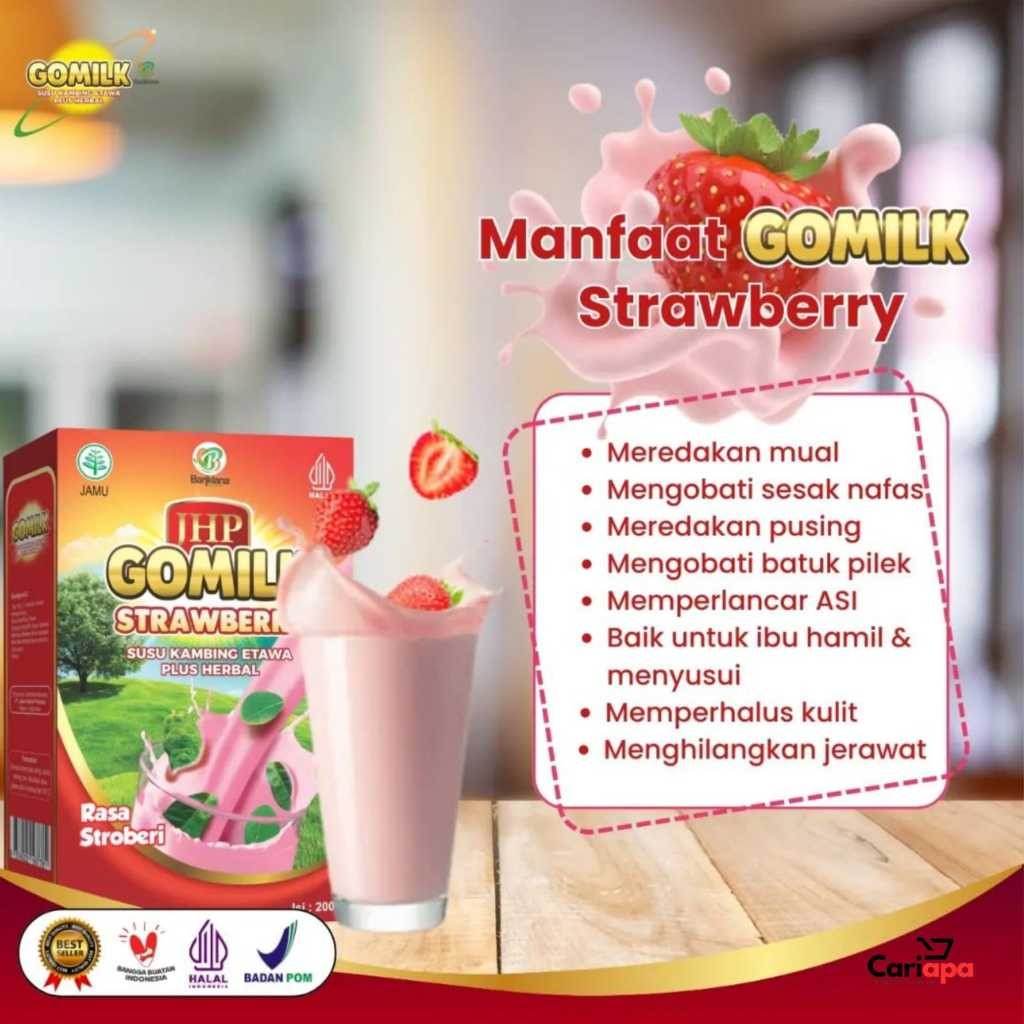 

Gomilk Susu Kambing Etawa Plus Herbal Strawberry 200gram Penambah Nafsu Makan