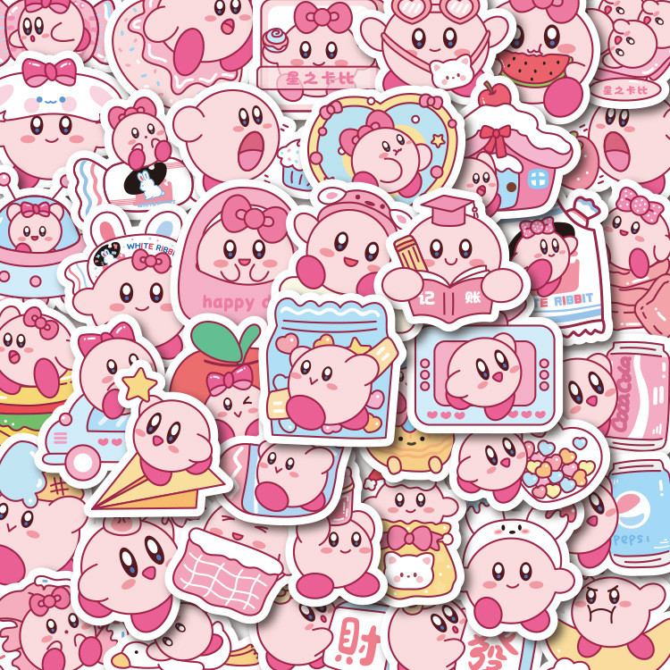 

100PCS Cute Kirby Anime Cartoon Stickers DIY Car Motorcycle Travel Luggage Guitar Fridge Laptop Graffiti Funny Sticker Gift