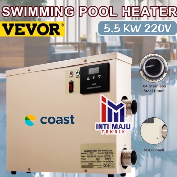 Heater Pemanas Kolam Renang 5,5 KW Water Heater Termostat