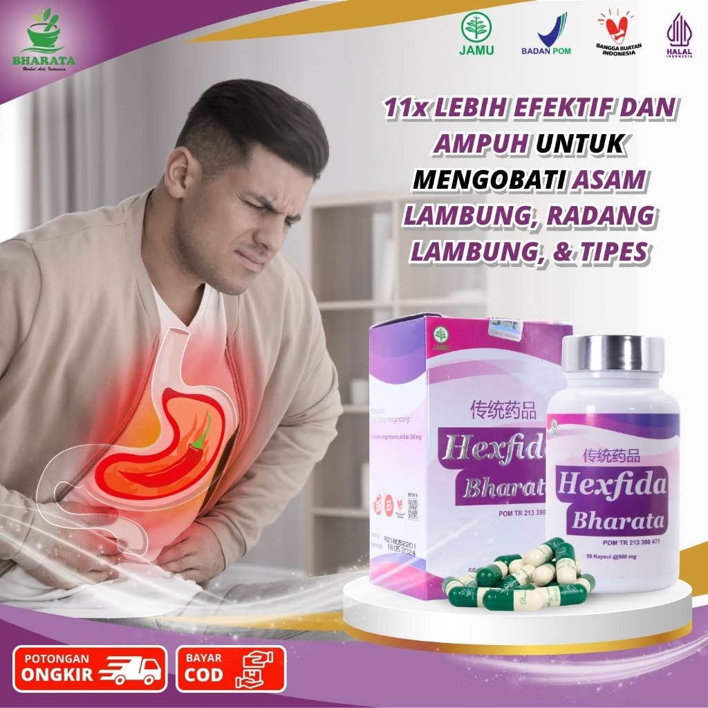 Hexfida Bharata Obat Asam Lambung | Obat Tukak Lambung Radang Lambung GERD Dewasa & Anak Original