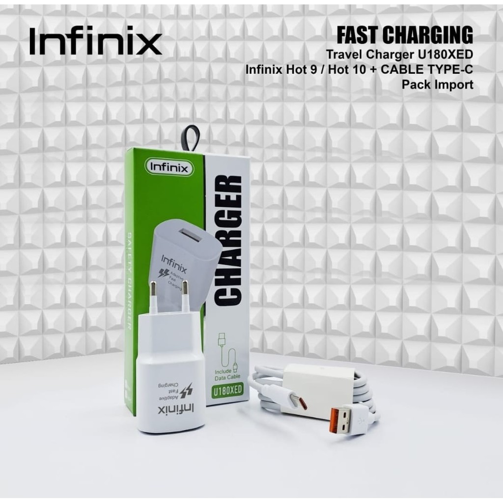 U180XED | Charger Casan Cas INFINIX TYPE C Zero Note Smart Hot 11 11S 12 12i 20 20s 30 30i 40 40i GT