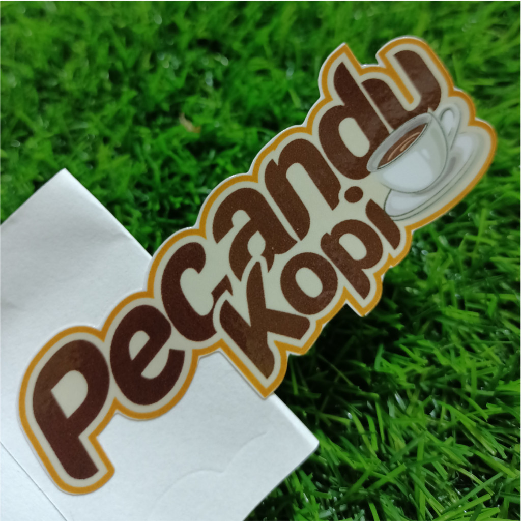 

Cut Stiker viral | kata-kata | pecandu kopi | vinyl Glossy/Hologram stiker potongan presisi terbaru stiker kecil