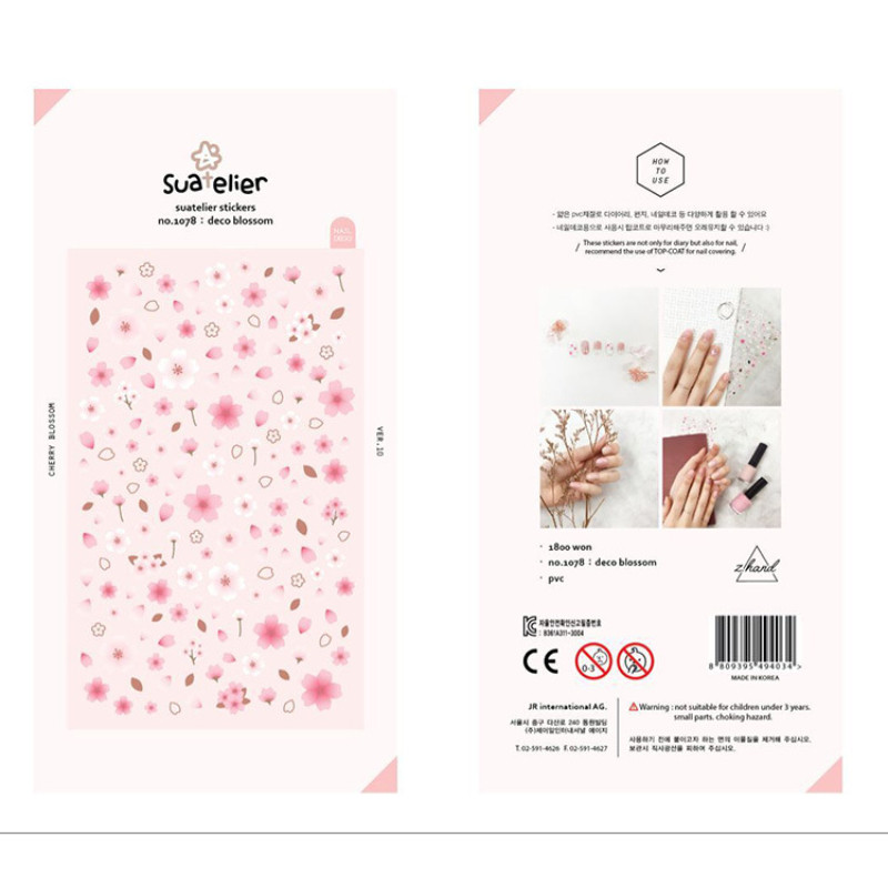 

Korean Import Suatelier Brand Sonia Mini Sakura Nail Stickers DIY Scrapbooking Diary Stationery Stickers Supplies