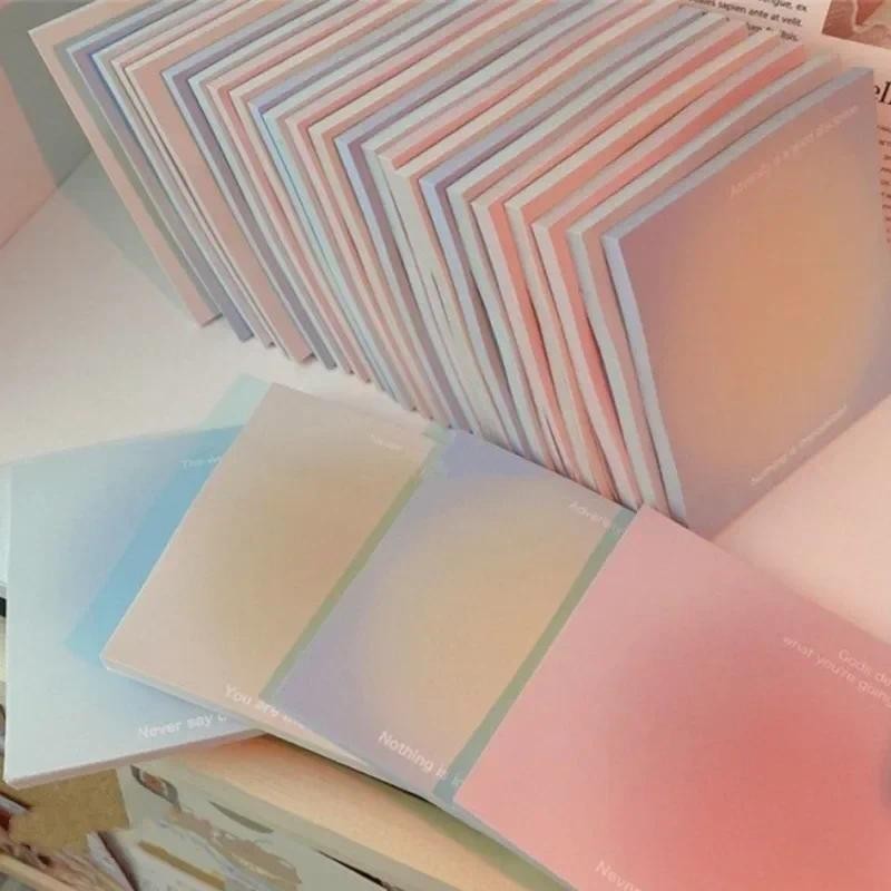 

50sheet Cute Memo Pad Creative Fashion Gradient Color Scrapbooking Memo Pad Stationery Sticky Note Kawaii Student Supplies
