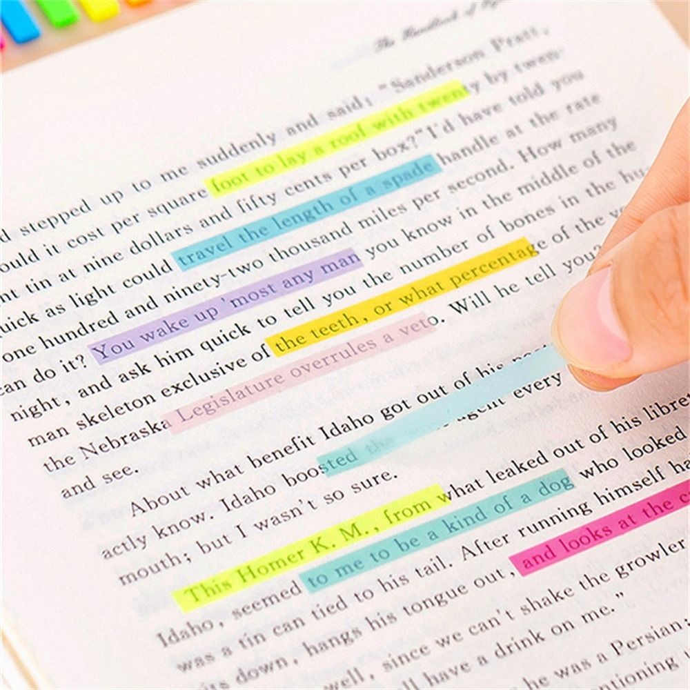 

300pcs Page Marker Reading Aid Student Fluorescent Sticky Notes Reading Highlight Sticker Stickers Index Index Tabs Flags