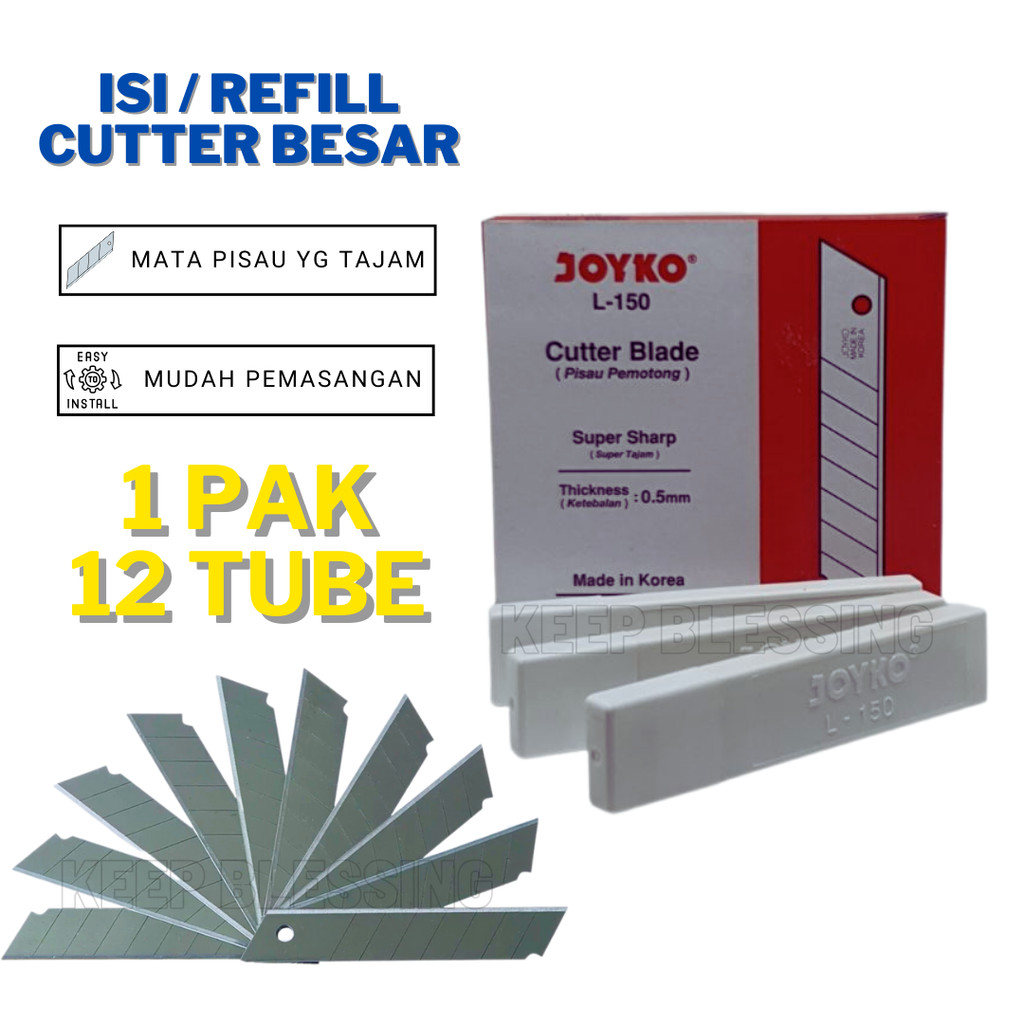 

1 PAX / ISI CUTTER BESAR JOYKO L-150 / REFILL PISAU BLADE TAJAM DAN KUAT / ISI PISAU CUTTER JOYKO 100% / Duta Gemilang