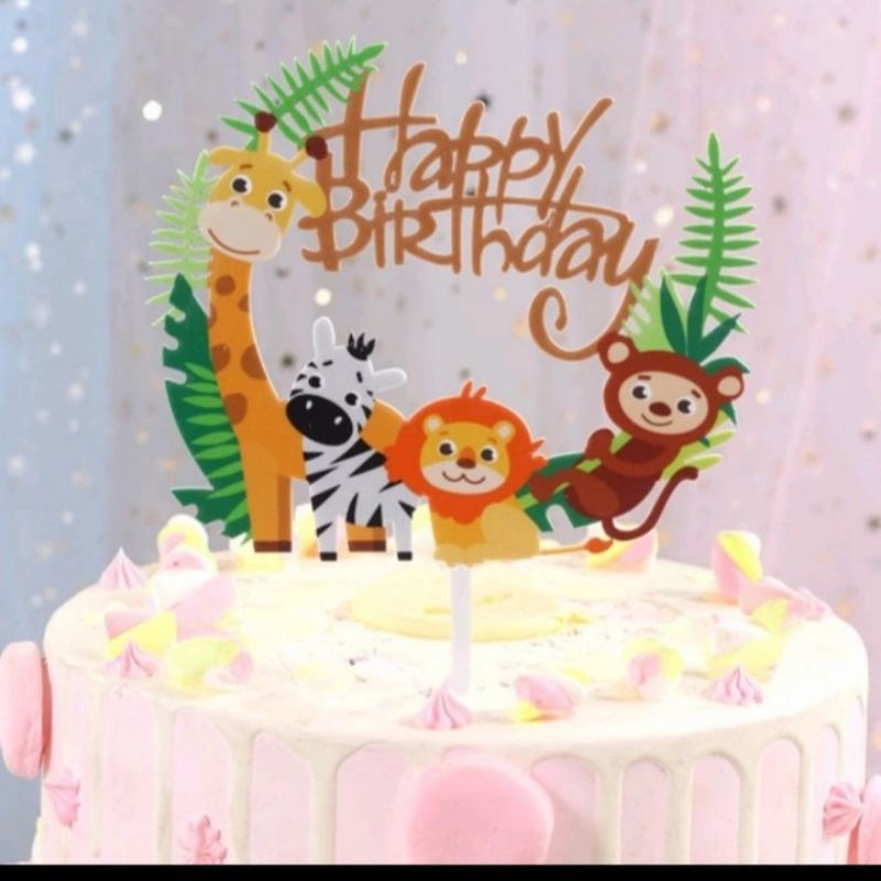 Topper zoo,Topper Binatang, Hiasan Kue binatang topper cake zoo