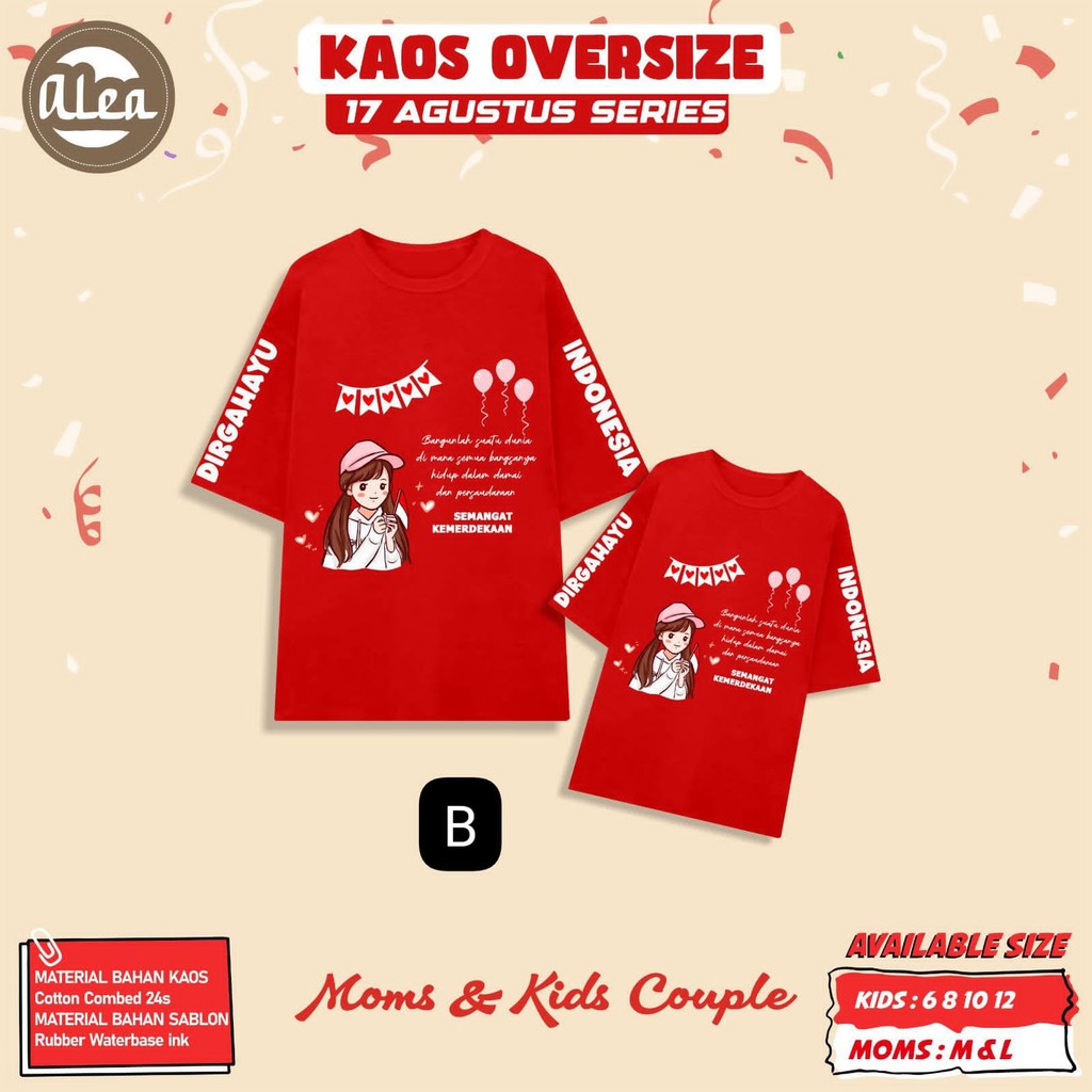 Kaos Couple Kemerdekaan Ibu dan Anak - Kaos Couple 17 Agustus
