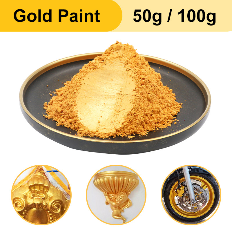 

10/50/100g Gold Pearl Pigment Mica Powder Gold Paint for Art Crafts Automotive Cosmetics Ceramic Powder Coating Epoxy Pigment