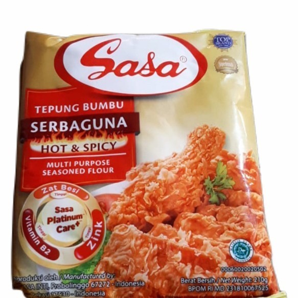 

NEW ITEM SASA TEPUNG BUMBU SERBAGUNA HOT & SPICY 210G BAHAN MASAK