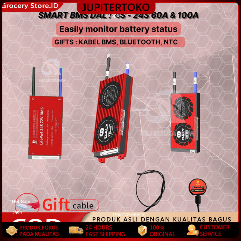 BMS Baterai Lithium Iron Phospate Lifepo4 4S 12V DALY 200Ah/ BMS LiFePO4 4S 8S 16S 20S 50A 60A 80A 1