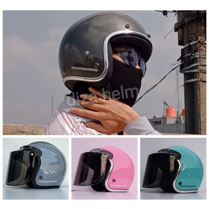 [ PROMO ]Helm Bogo Classic Cewe/Cowo Dewasa Full Leher SNI