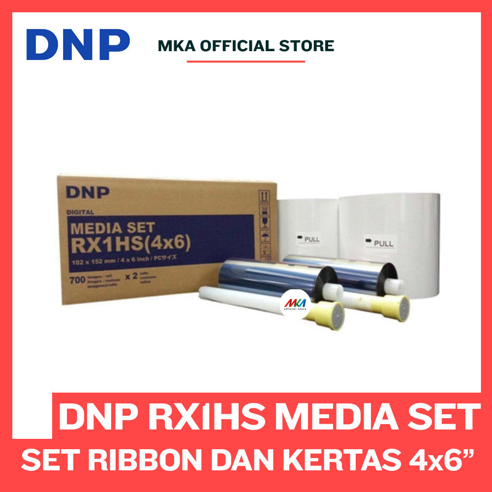 DNP DS-RX1HS Paper dan Ribbon Printer Fotobooth Digital Media Set 4x6