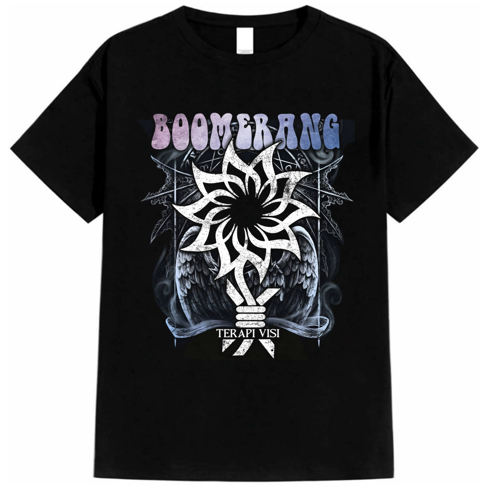 Kaos Musik BOOMERANG Terapi Visi Baju Band Tshirt Lengan Pendek
