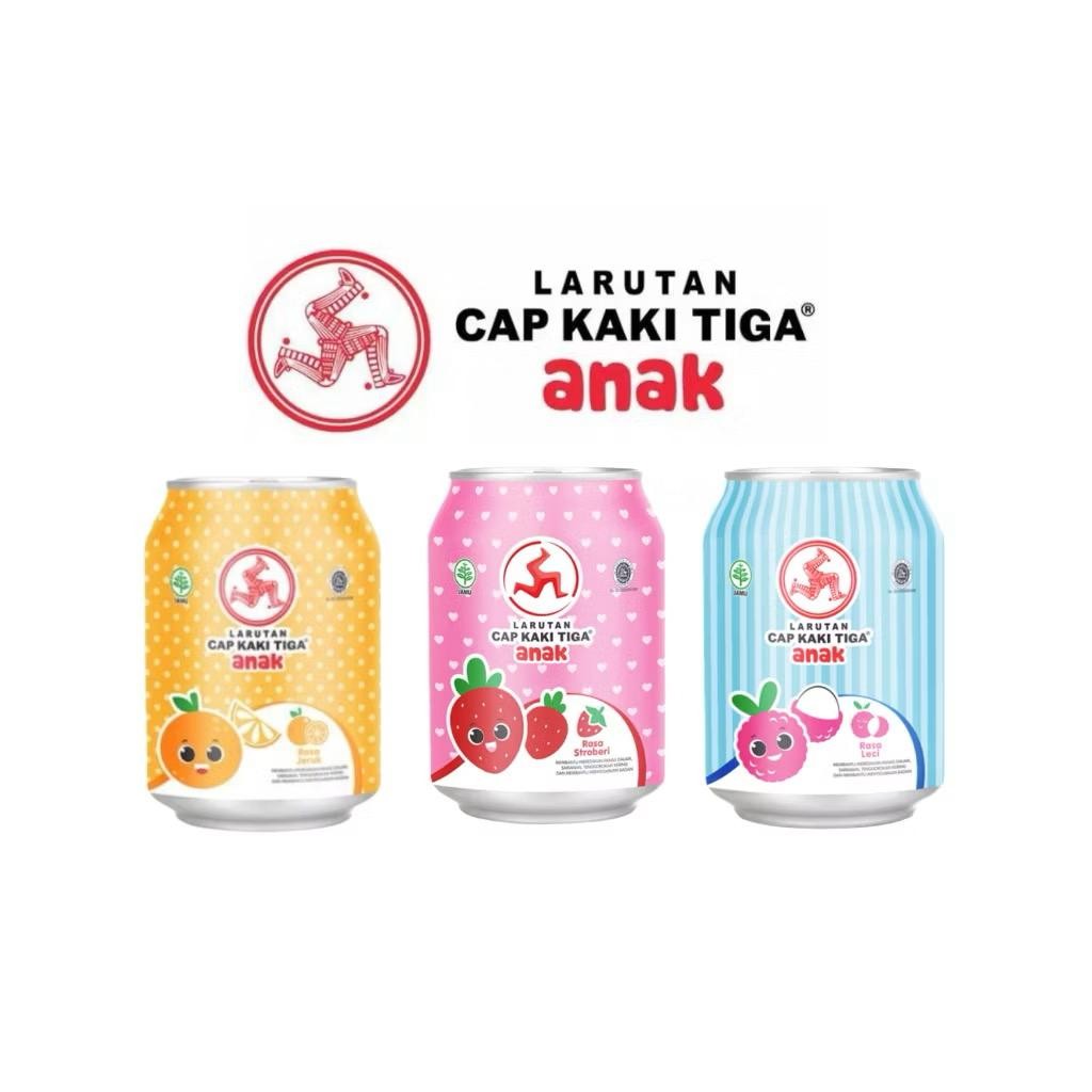 

Larutan Cap Kaki Tiga Anak Aneka Rasa kaleng [250mL]