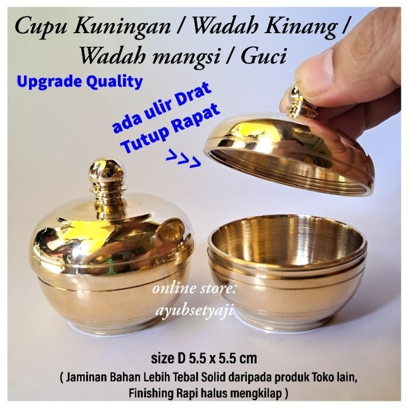 Tersedia Guci Kuningan Antik Wadah kinang Hiolo Gentong mangkuk kecil Cupu Kuningan mini 02 Cepuk Dr