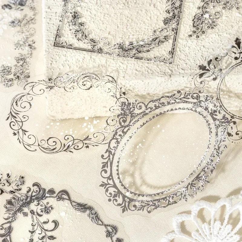 

20Pcs material decorative PET Stickers package handbook mottled lace Weaving dream lace stickers Stationery Scrapbook 106*90mm