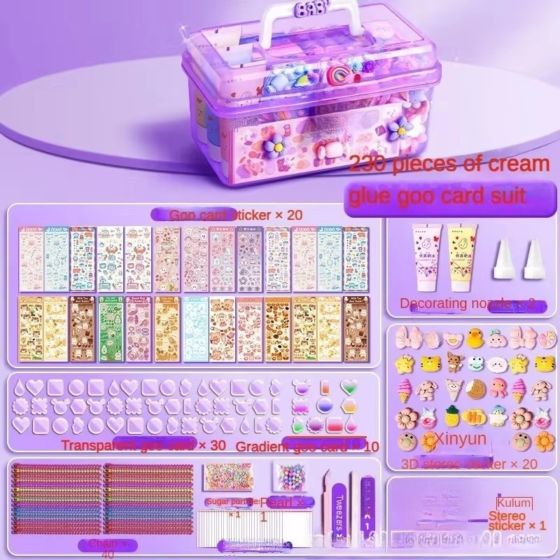 

Goka Sticker Set Goka Cream Glue Sticker Hand Account Full Diy Material Storage Box Children's Stationery