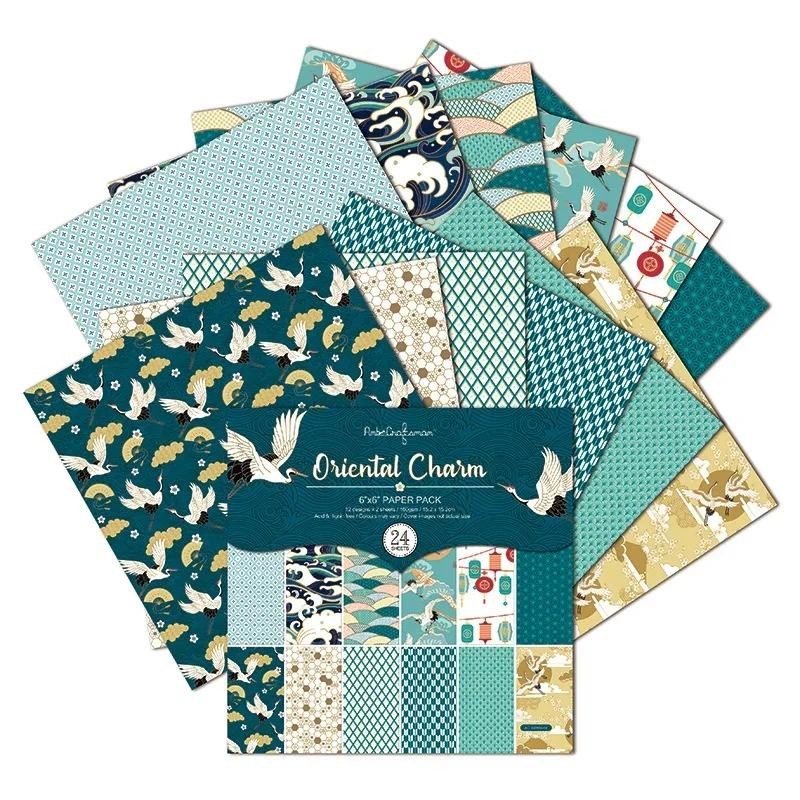 

12 Sheets Crane Craft Paper Pads Cutting Dies Art Background Origami Scrapbooking Card Making