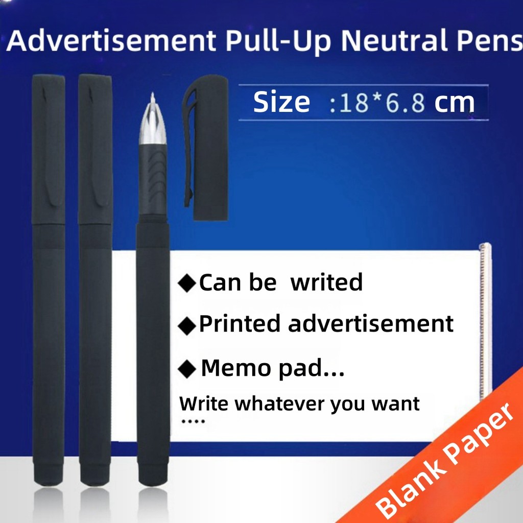 

Drawing And Writing Neutral Pens Advertisement Pull-up Pen Student Exam Note Pens Blank Roll Paper Gel Ink Pens