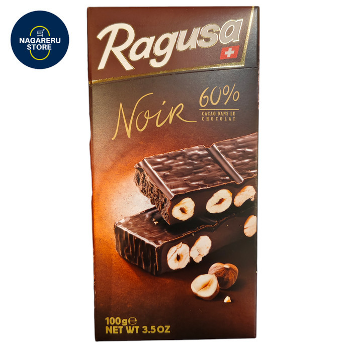 

Ragusa noir 60% chocolate (coklat hitam manis isi praline dan kacang hazel) 100gr