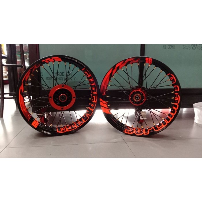 velg supermoto CRF KLX protech two tone 300 350 17 hole 36 supermoto