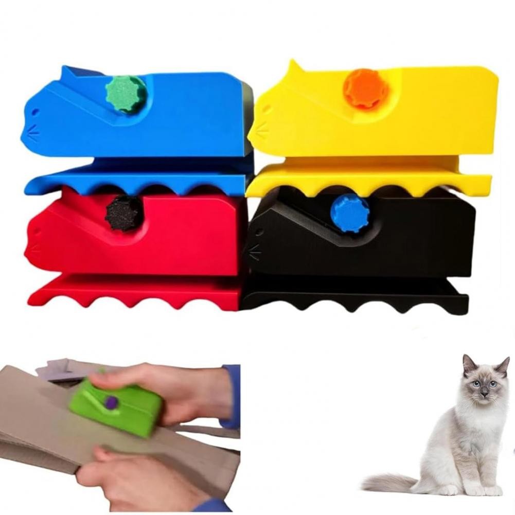 

2Pcs Cat-Shaped Cardboard Cutting Tool DIY Projects Ergonomic Design Handheld Cat Scratching Cardboard Cutter