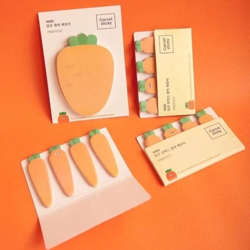 

Creative Carrot Notes Cute Cartoon Handbook Notebook Non-sticky Can Be Torn N Times Sticker Transparent Index Sticker