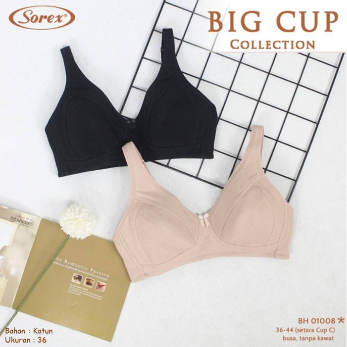 Sorex Big Cup art.01008 Uk. 36,38,40,42,44 | Bra Wanita tanpa kawat - 01008 - 36, Hitam