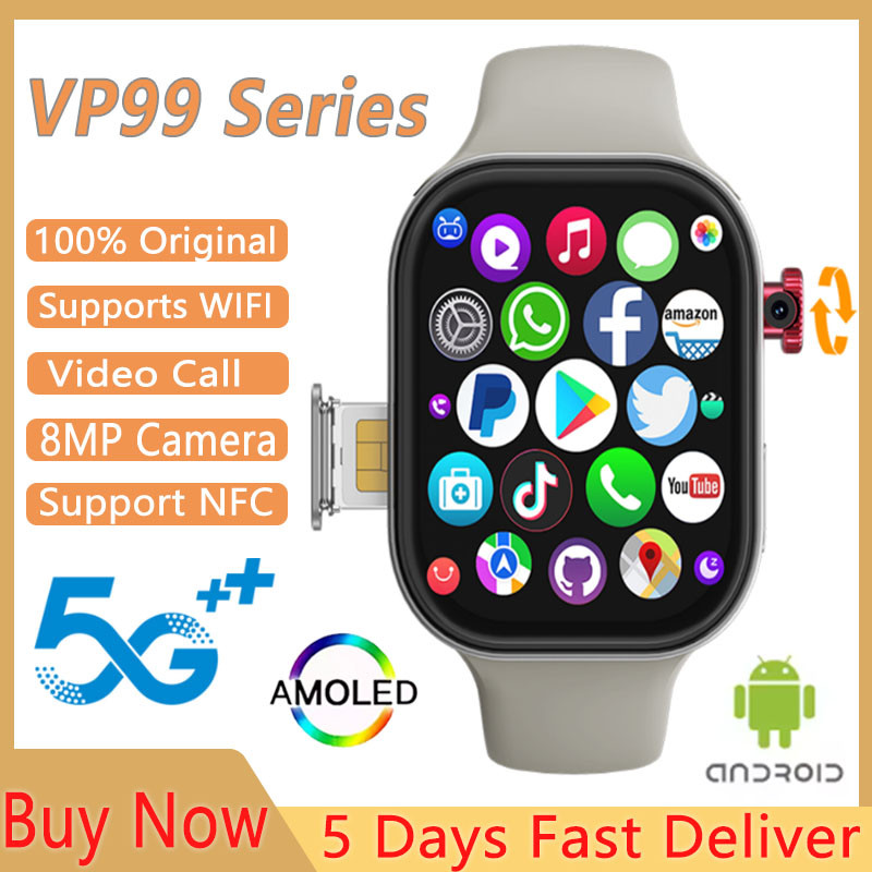 4G Cellular Version VP99 Smartwatch 2.29'' 5G Android Smart Watch With Heart rate Blood pressure Blo