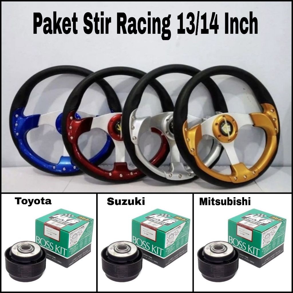 PAKET HEMAT STIR RACING MOMO 13" + BOSKIT DUDUKAN STIR