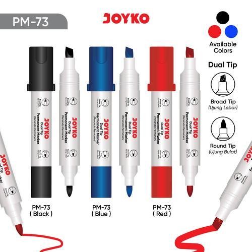

(1pc) Permanent Marker Spidol Permanen Dual Tip Joyko PM-73