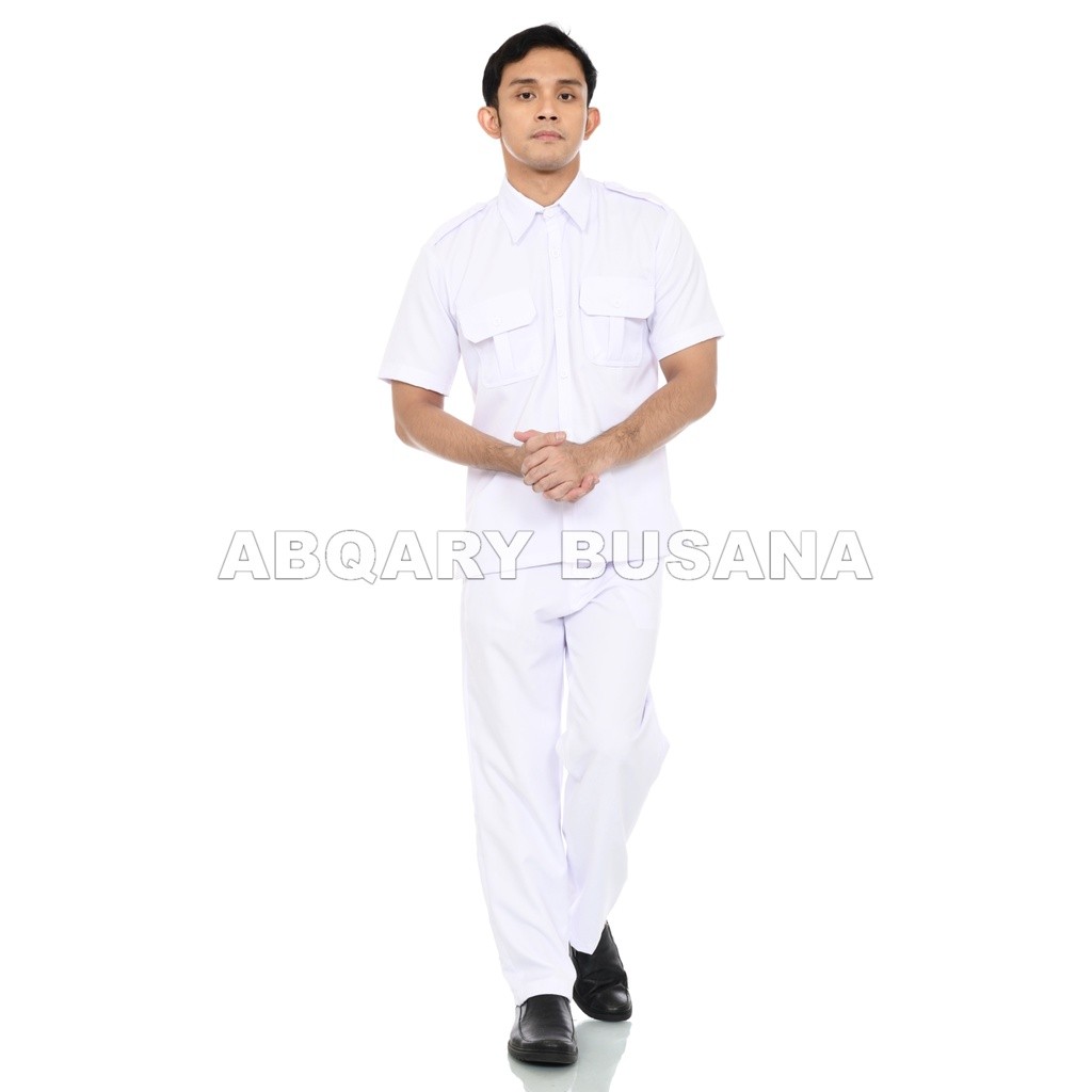 Promo Seragam Dinas Putih Pria Baju Pdh Putih Baju Pdl Putih Pns Pemda Seragam Putih AL Baju Perawat