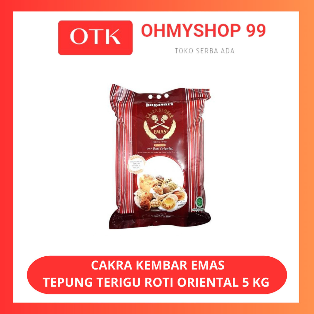 

Tepung Terigu Cakra Kembar Emas Oriental 5kg
