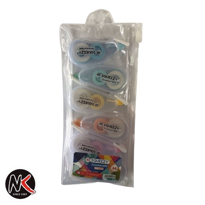 

Correction Tape SQUEEZY CT-SQ05 8m (1 set 6 pcs)/Tip-Ex Kertas/Penghapus Kertas