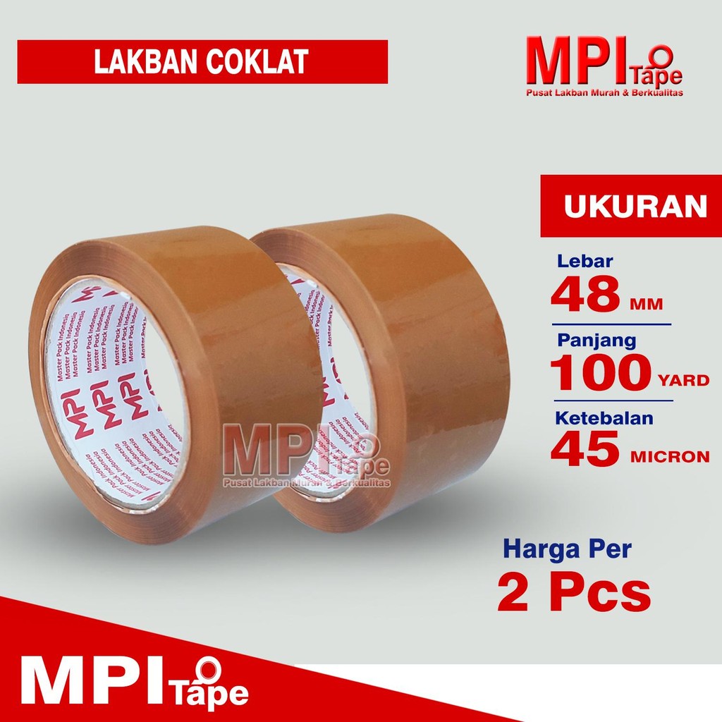 

2 Pcs - Lakban Cokelat 48 mm x 100 Yard - Master Pack Indonesia - Solusi Hemat dan Super Rekat