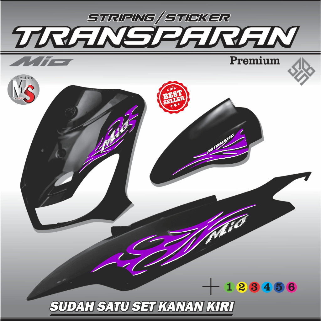 STRIPING TRANSPARAN MIO SMAILE/SPORTY STICKER BENING DESIGN KEREN API