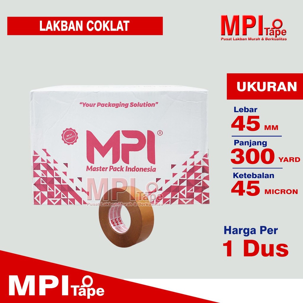 

1 Dus - Lakban Coklat 45 mm x 300 Yard - Lakban Packing JUMBO - MPI