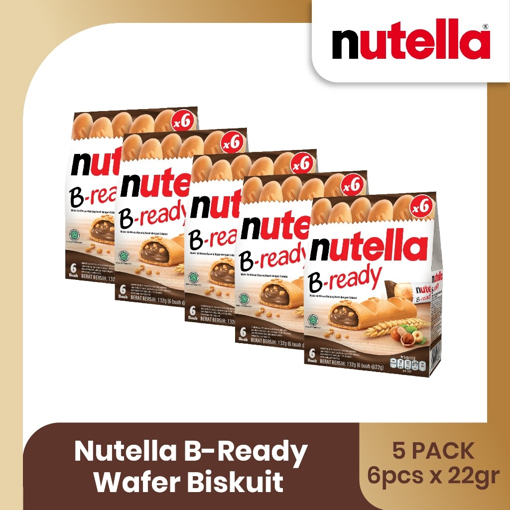 

Nutella B-Ready Wafer Biskuit Halal 132gr - 5pcs